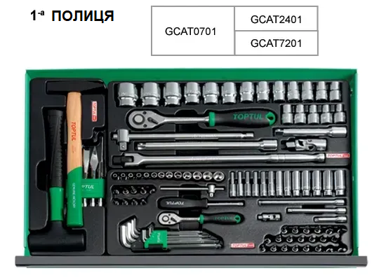 Візок з інструментом 7 секцій 157 од. TOPTUL GCAJ0060 GCAJ0060 фото