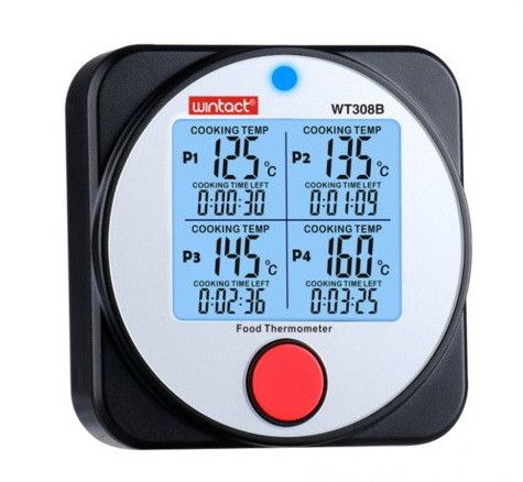 Термометр для гриля (мяса) 4-х канальный Bluetooth, -40-300°C WINTACT WT308B WT308B фото