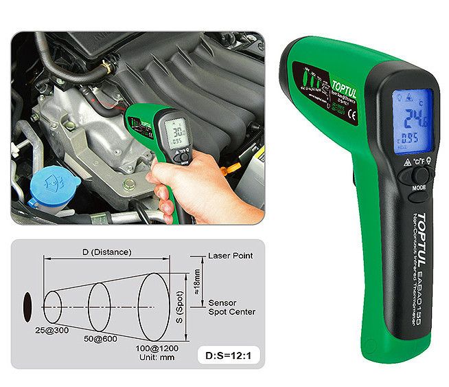 Термометр инфракрасный бесконтактный (пирометр) TOPTUL EABA0155 EABA0155 фото