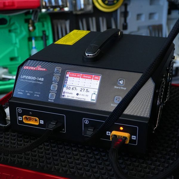 Зарядное устройство 2-канальное 28А 6-14S LiPo/LiHV 2800Вт 220В ULTRA POWER PROTESTER UP2800-14S UP2800-14S фото