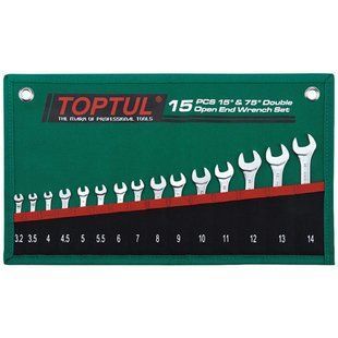 Набор рожковых ключей 15 шт. 3,2-14мм 15&deg;х75&deg; TOPTUL GRAJ1501 GRAJ1501 фото