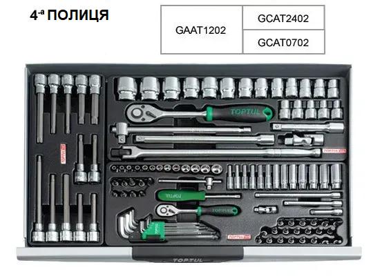 Візок з інструментом (Pro-Line) 7 секцій 227од. TOPTUL GCAJ0012 GCAJ0012 фото