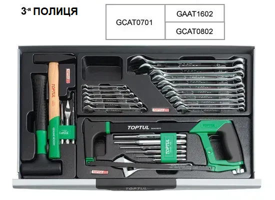 Візок з інструментом (Pro-Line) 7 секцій 227од. TOPTUL GCAJ0012 GCAJ0012 фото