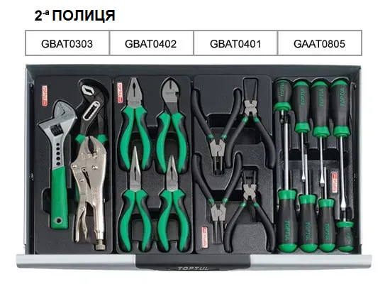 Візок з інструментом (Pro-Line) 7 секцій 227од. TOPTUL GCAJ0012 GCAJ0012 фото