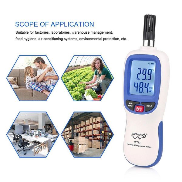 Термогигрометр Bluetooth 0-100%, -20-70°C WINTACT WT83B WT83B фото