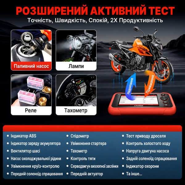 Диагностический сканер для мотоциклов Creader Professional CR-129SMT LAUNCH cr-129smt фото
