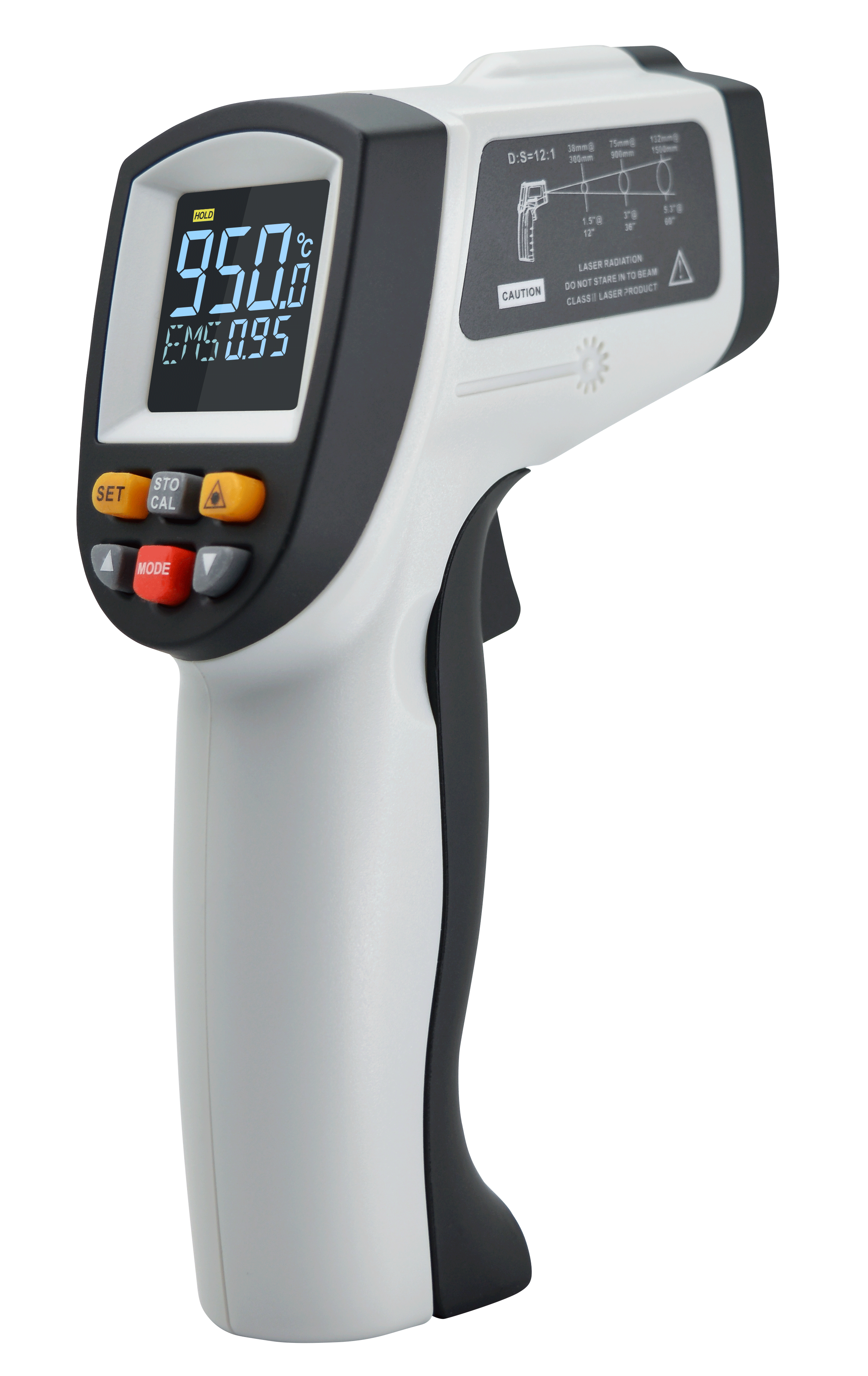 Безконтактний інфрачервоний термометр (пірометр) цв дисплей, -50-950°C, 12:1, EMS=0,1-1 BENETECH GT950